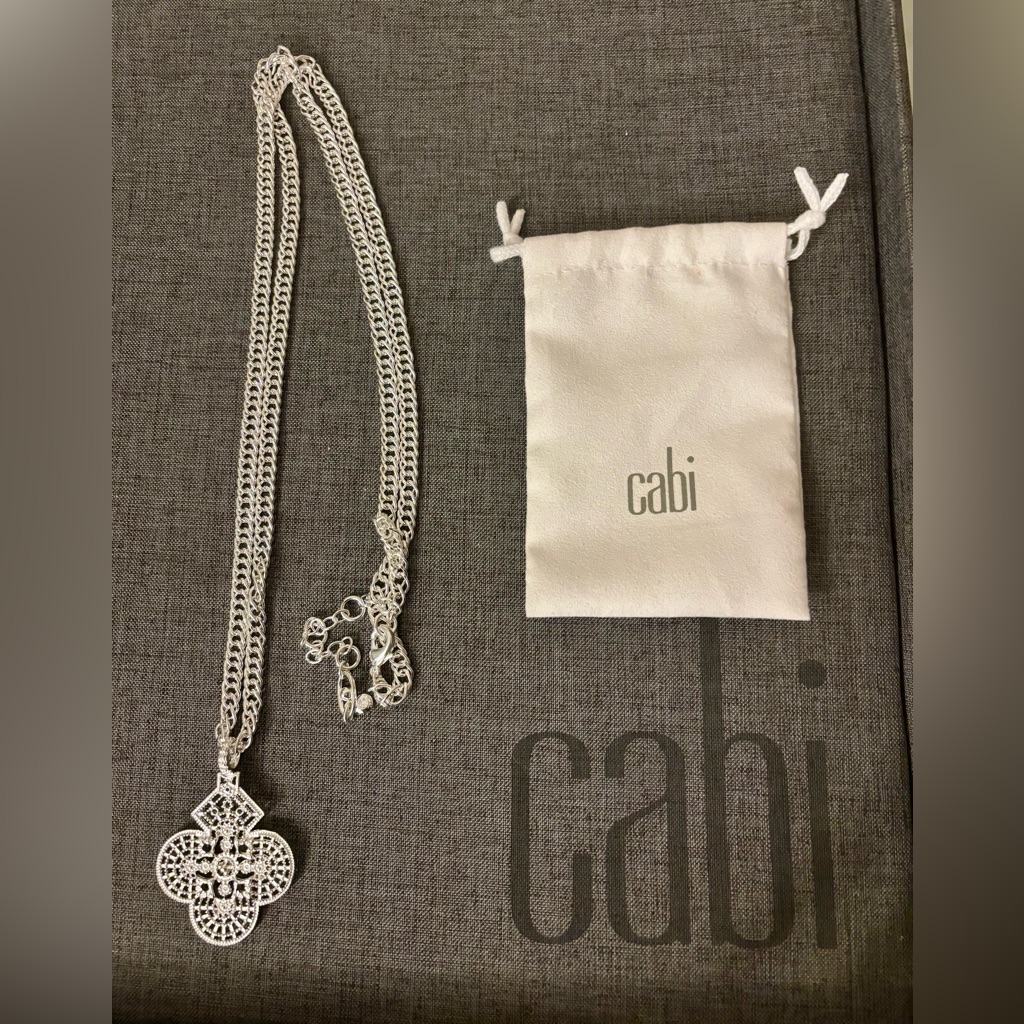 New Cabi Intricate Valentina Silver Necklace With Pouch
